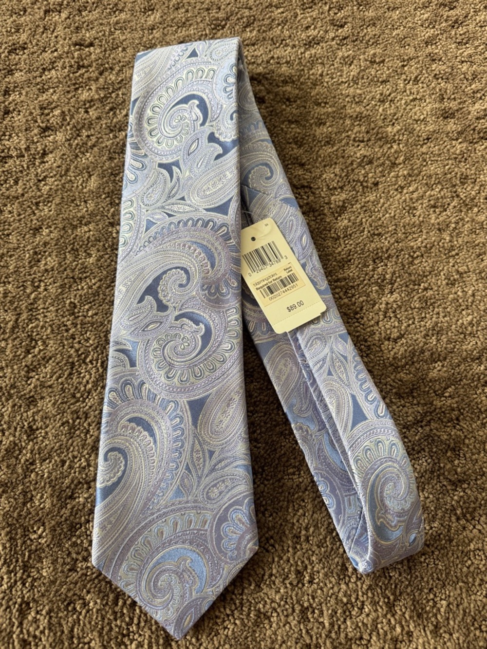 Ike Behar Light Blue Paisley Tie